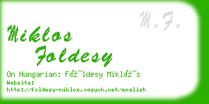 miklos foldesy business card